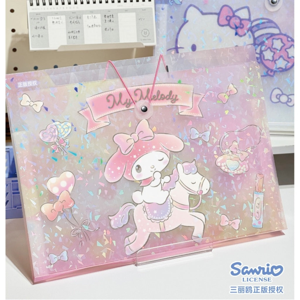 1881562 Cinnamoroll Kawaii Expanding File Folder with 12 Partitions – Cute A4 Accordion Document Organizer with Index Tabs, Waterproof Durable Plastic for School, Office & Home Use