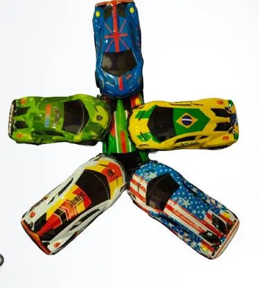 10622 Die- Cast car Pack of 5 Pull Back Mini Race Cars Set for Kids (Multicolor)