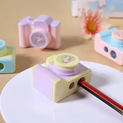 688 Double Hole Fast Camera Pencil Sharpener for Kids, School Stationery {Multicolor}