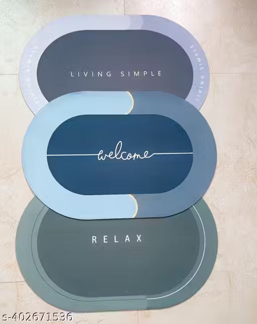 010343 Bathroom mat Soft Silicone Super Absorbent (40×60)Anti skid Quick Drying Bathroom & Water Absorbent Carpets Kitchen Entrance Door Mats