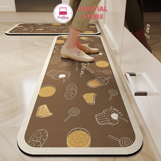 20929 Kitchen Mat 2-Piece Set Soft Kitchen Rug Washable Non-Slip Absorbent Floor Mat for Home Kitchen, Sink, Laundry, Dinning Room, Hallway size 64 inches, 23 inche