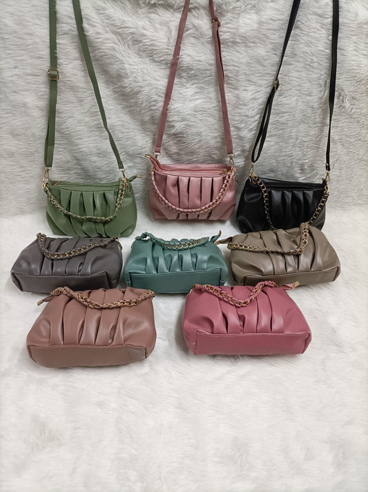 10602 Stylish Crossbody Sling Bag Of Premium Foam Fabric With Braided Handle Small Purse {Multicolor}