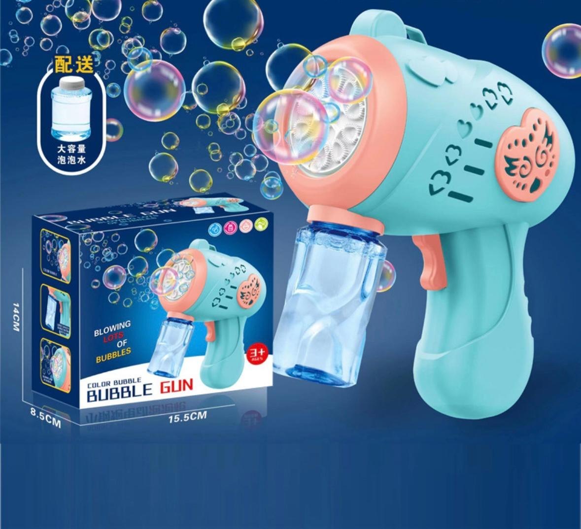 20566 Automatic Bubble Gun Machine Orange Bubble Shooter with Solution Safe, Leakproof, Battery-Powered (Battery Operated) | Outdoor and Indoor Party Toy | Ideal Gift for Boys and Girls