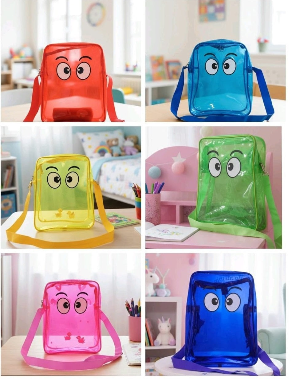 020130 Transparent Crossbody Bag Neon Funky Eye Sling Bag