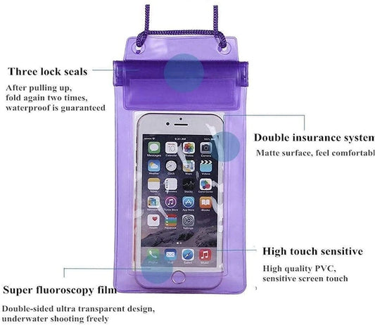 10593 Waterproof Sealed Mobile Pouch PVC Transparent Rain Protection Mobile Cover Pouch Case,