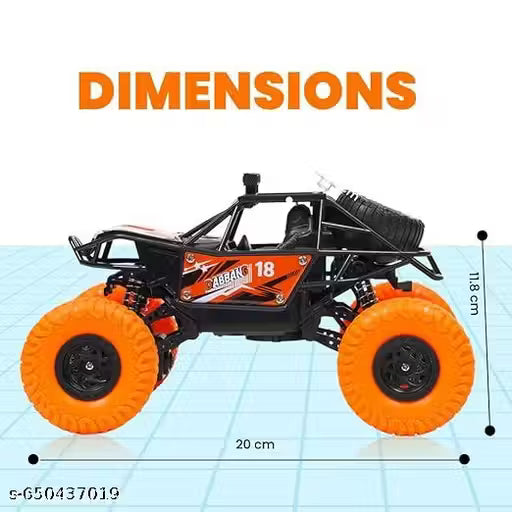 GK 8211 RC Monster Truck, 1:18 Scale Rock Crawler, USB Rechargeable, All-Terrain Remote Control Car with LED Light and Smoke Effect {Random Color}