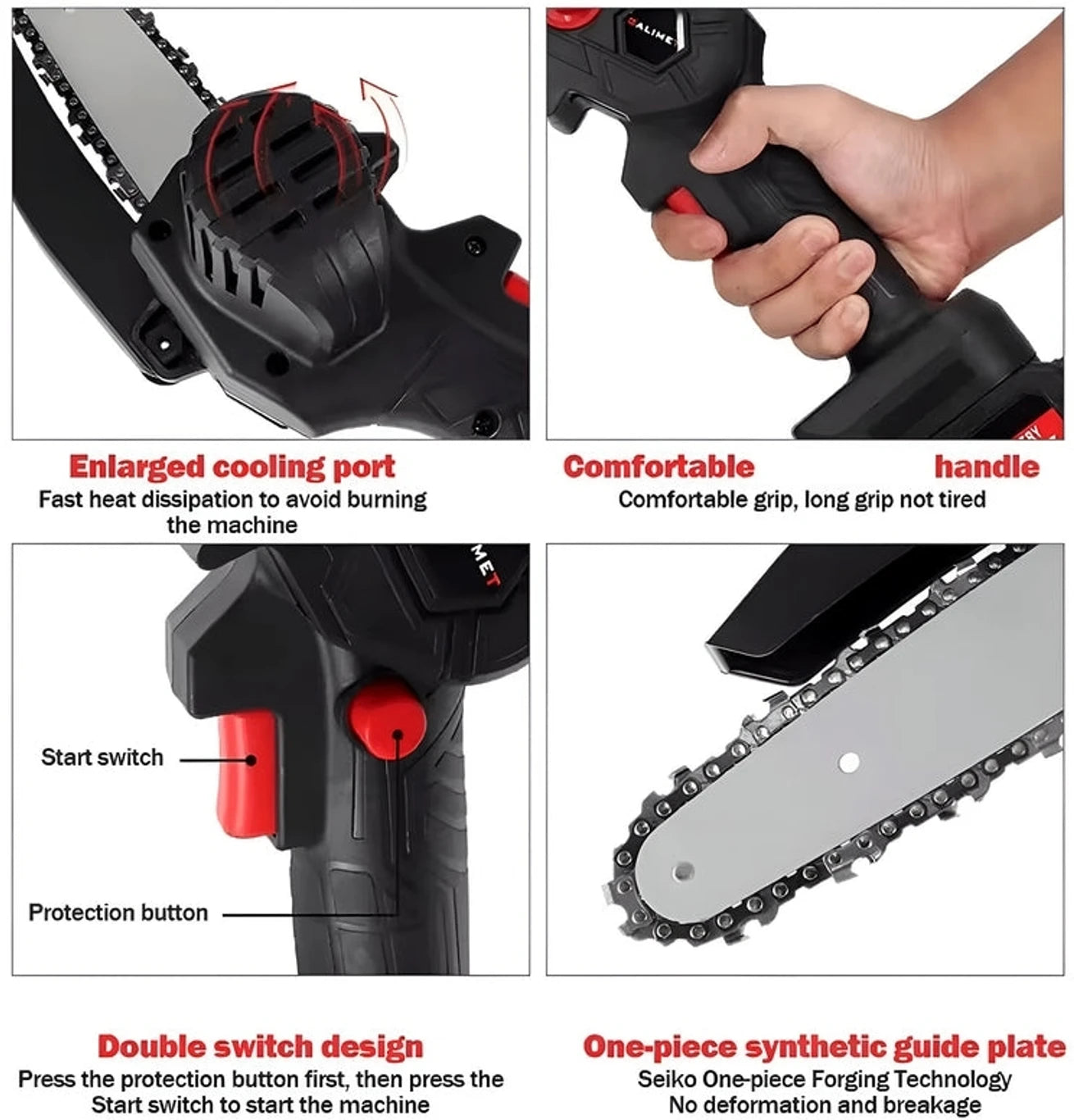 20830   48V Mini Cordless Chain Saws Battery Power Electric Heavy Duty Battery Hand Saw 6inch