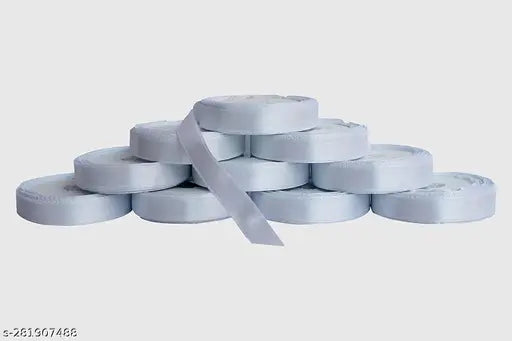 7501 ( 10 pcs ) 1/2 Inch.white Satten Ribbon