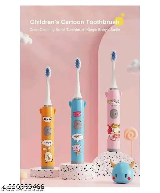 56-2008 Electric Toothbrush with Cartoon Characters, Soft Bristles Electronic Battery Toothbrush For Kids {Multicolor}