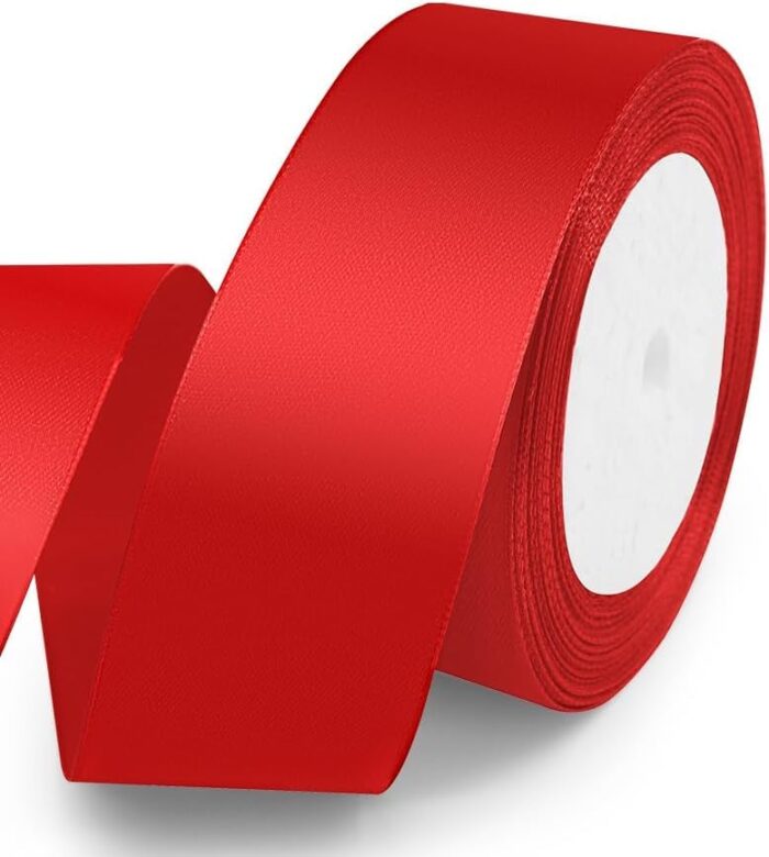 10018 ( 5 pcs ) 1  inch Red Satten Ribbon