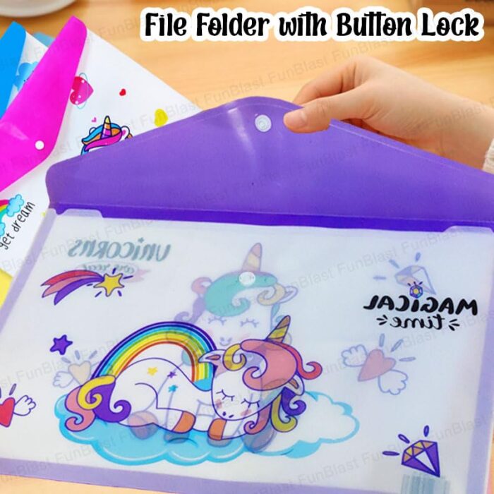 10032-(12 pcs ) File Folder with Button Lock multiple Design - Image 2