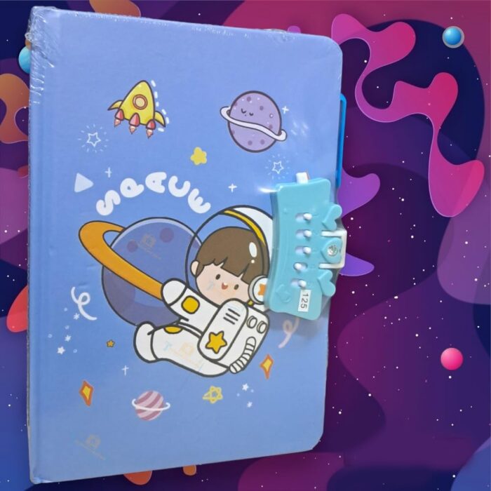 10095 Space Astronaut Printed Secret Password Lock Diary for Kids