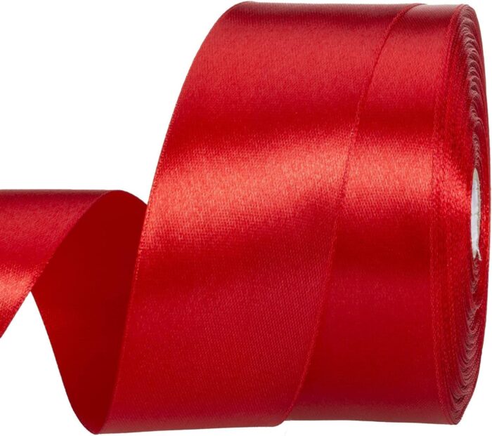 10018 ( 5 pcs ) 1  inch Red Satten Ribbon - Image 2