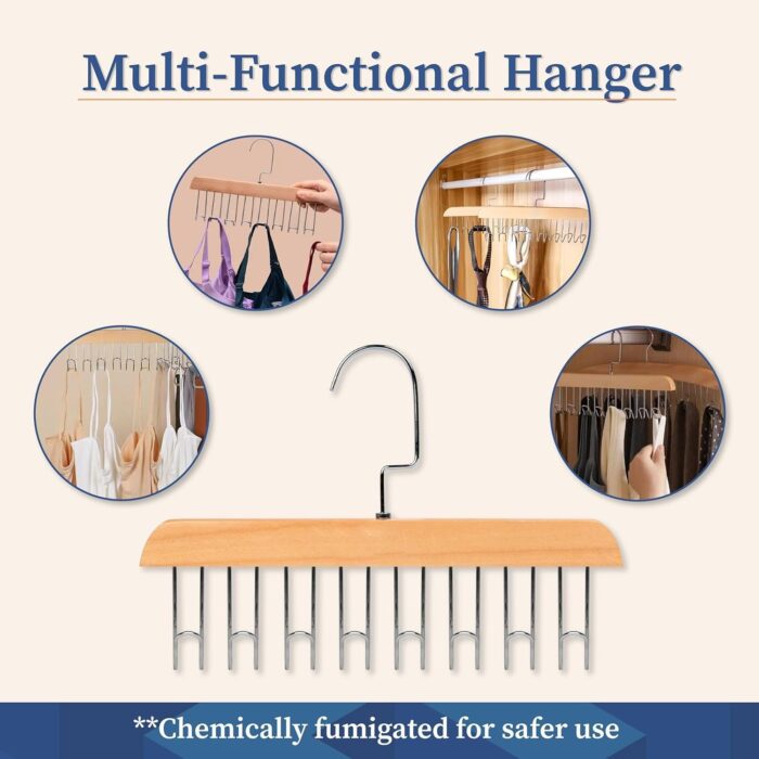 10065 Wooden Hanger for Clothes Hanging 8 Hook Adjustable Clothes Hanger - Image 6