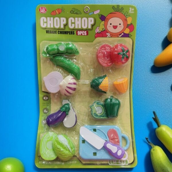 LM-412 Vegetables Chopping Board and Knife, Pretend Play for Kids
