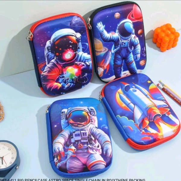 10477 3D Astronaut Pencil Pouches Box Space Geometry Case for Kids, Pen Pencil Pouch for Boys, School Pencil Box for Children, Birthday Return Gifts for Kids - Space & Astronaut Theme(Astronaut)