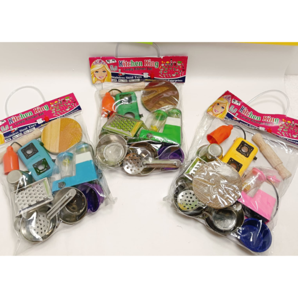 102  Mini Stainless Steel Utensils Non Toxic Indian Kitchen Set Great Kitchen Toys for Girls (Kid's Love Kitchen Set)