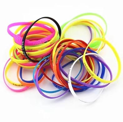 10757 {90 Pcs }Silicone Friendship Band | Friendship Belt | Bracelet For Friends Girls Boys {Multicolour}