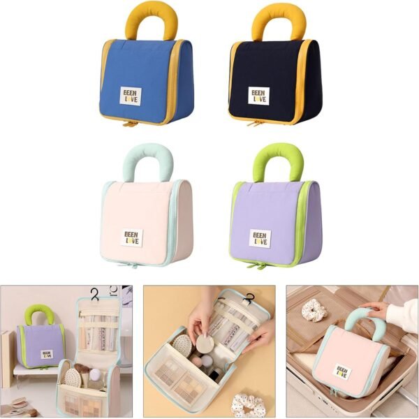 10773 Cosmetic Organizer Bag Makeup Pouch for Women Travel Toiletry Bag for Cosmetics Brushes Accessories Waterproof Zippered Cosmetic Bag Portable Carry Pouch