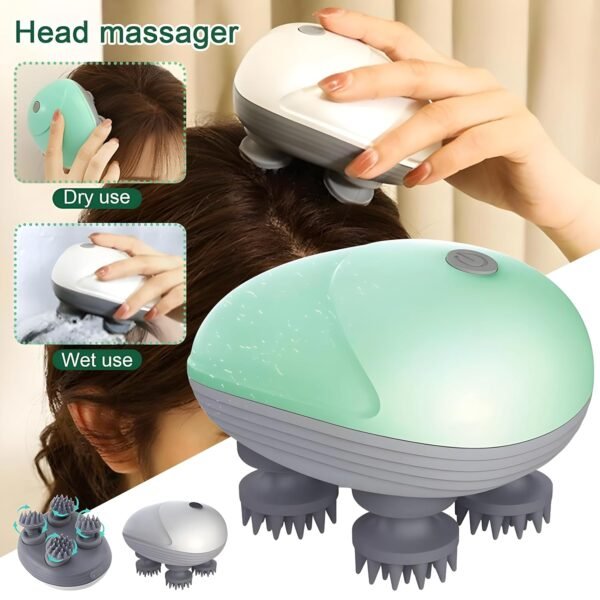 OSK-701 Electric Scalp Head Massager, Multifunctional Electric Massager for Stress Relief, Waterproof, USB Rechargeable Massager, Portable Massager for Head Neck Body Massager for