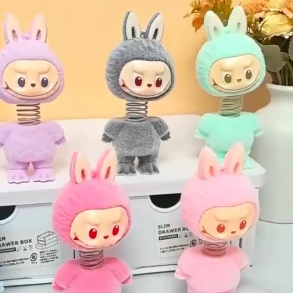 24CB09 Labubu Spring Doll With Hanging, For Bags, Car DashBoard ,With Hanging,Multicolor