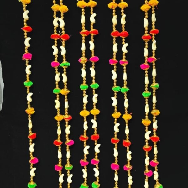 10862 {Pack of 2} Home Decor Handcrafted Decorative Wall Hanging Decor for Wedding Door Hanging Home Decor Home Furnishing Festivals with Bells {Multicolour 5 Feet}