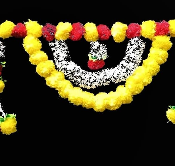 10866 Artificial Marigold Flower Door Set Hanging Garland Toran Enhance Your Home with Traditional Door Hanging,Diwali Decoration 3 Feet