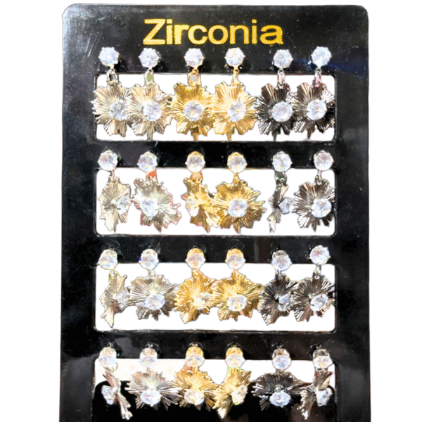 10804 Golden & Silver Colour earrings for western dress