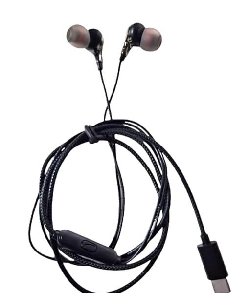 BO-511-527 Type C Wired Headphones In Ear Earphones with in-Line Mic for Clear Calling,1.2M Cable,12Mm Dynamic Drivers for Boosted bass ,Control Buttons for All Type C Smartphone