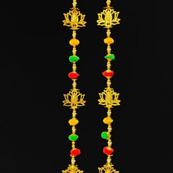 10858 {Pack of 2}Torans for Entrance Main Door for Stylish Decoration Hangings Home Thoranam Traditional Bandarban Dwar Bandhan Jhumar Pooja Room Décor Ganesh_Latkan 3 Feet