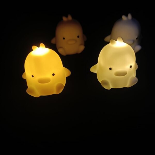 KT-C151 Cute Duck Night Light Nursery Nightlight Lamp Battery Operated Squishy Silicone Bedside Lamp with Tap Control, Fastival Gift