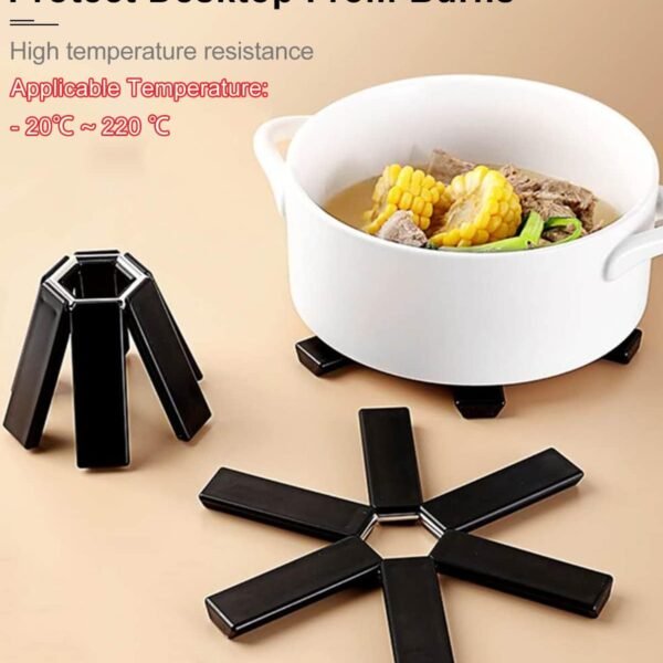 10826 Folding Heat Insulation Pad, Non-Slip Heat-Insulating Placemat, Expandable Foldable Trivet Mats for Household Kitchen Restaurant Gadgets, Outdoor Dinner