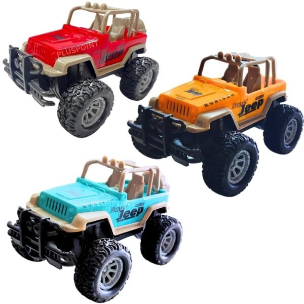 LM-265 Monster Jeep Truck Car Toy Friction Powered 4x4 Mini Rock Crawler, Rotating Monster Truck Toys for 3-5 Year Old Boys and Girls - Toddler Car Toys Gifts