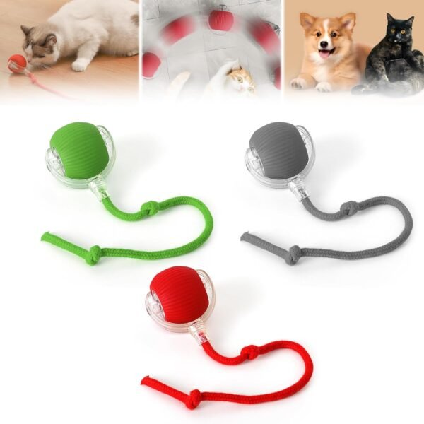 10877 Electric Cats, Dog Ball Interactive Toy Rolling Motion Activated Smart Automatic self Moving for Boredom Rechargeable Active Electronic pet Indoor Bouncing Exercise Intelligent Toys{Multicolours}