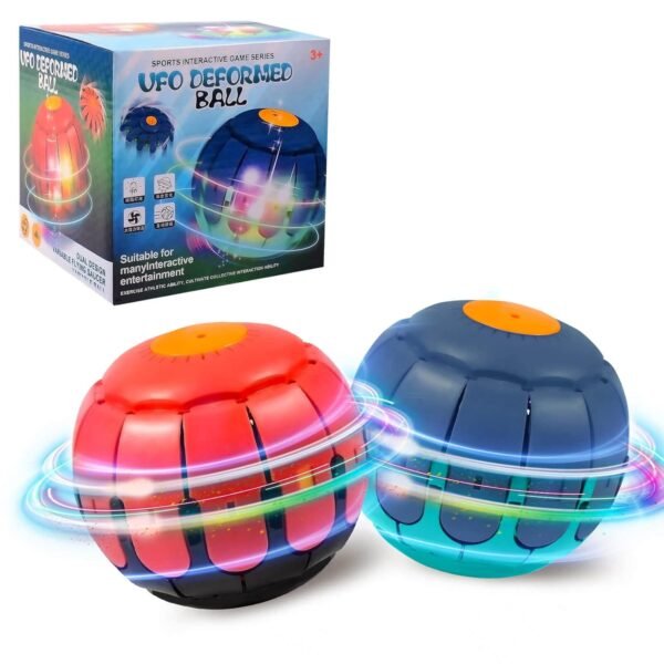 2209 UFO Ball Outdoor Toy with Deformable Design and Flashing LED Lights for Kids