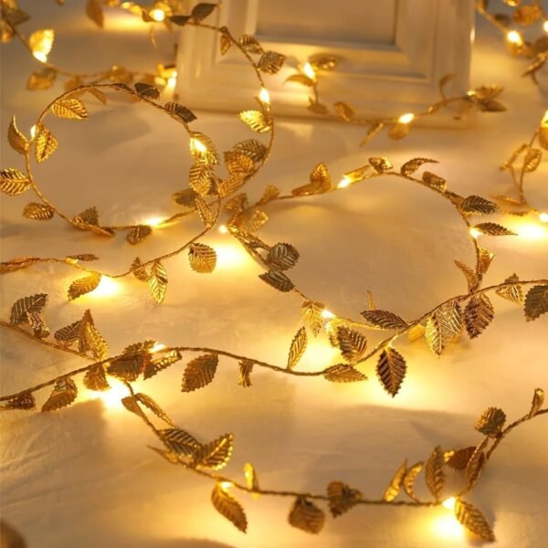 NC-A006 Yard Lamp Rattan Leaf Festival Garden Decorative Light Chic Light ( Golden )