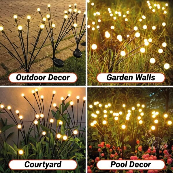 10872 Starburst Stake Solar Garden Lights Outdoor Solar Firefly Lights Waterproof Solar Garden Decorative Lights