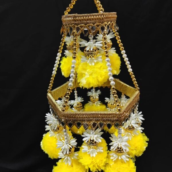 RJ-14 Diwali special artificial Genda Flower jhoomar, Artificial Flower Decor Garlands, Festival artificial Genda Flower Decorations