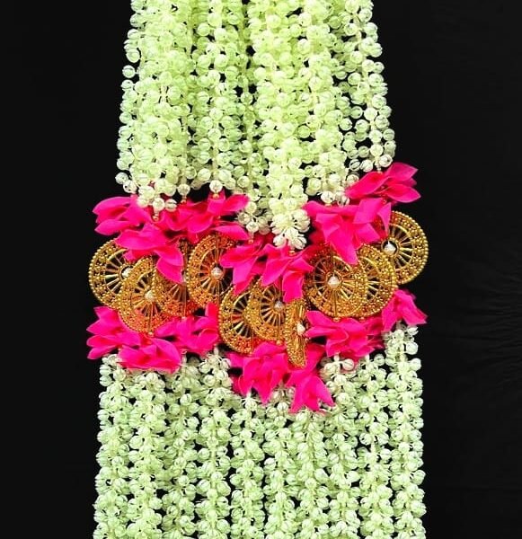RT-60 (10 pcs) Artificial Flower Latkan Door Hanging Toran Bandanwaar with bell for Home,Office,Temple,Diwali,Wedding Function Party Decoration