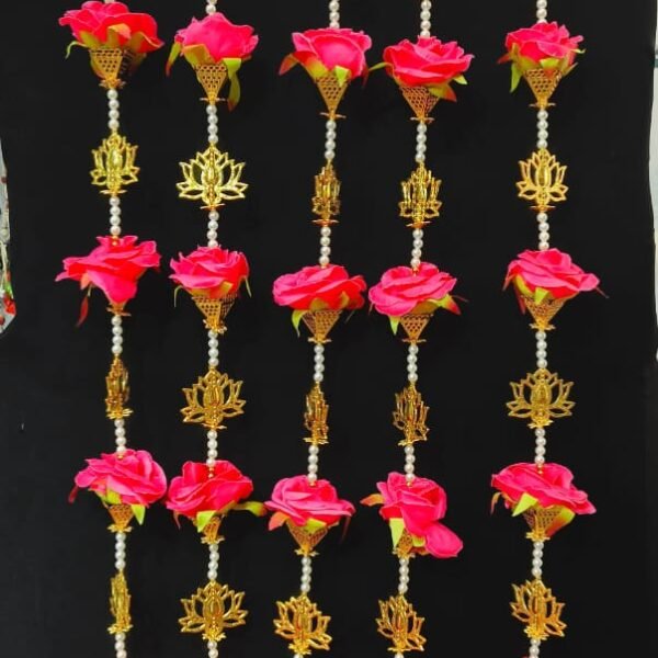 10859 {Pack of 2} Artificial Foam Flower Toran Long, Garland for Decoration Festival Navratri, Diwali, Marriages, Temple and Home/Office Inauguration {Multicolours in 3 feet}