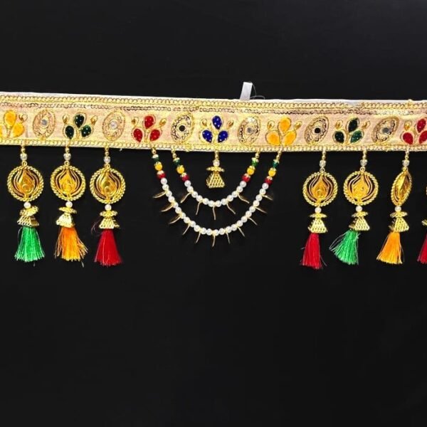 RT-77 Artificial Door Toran Hanging Multi-color Beads with handicraft work for Decorative Door Hanging Bandanwar for Home Festival Entrance for Indian Traditional Festival Decoration