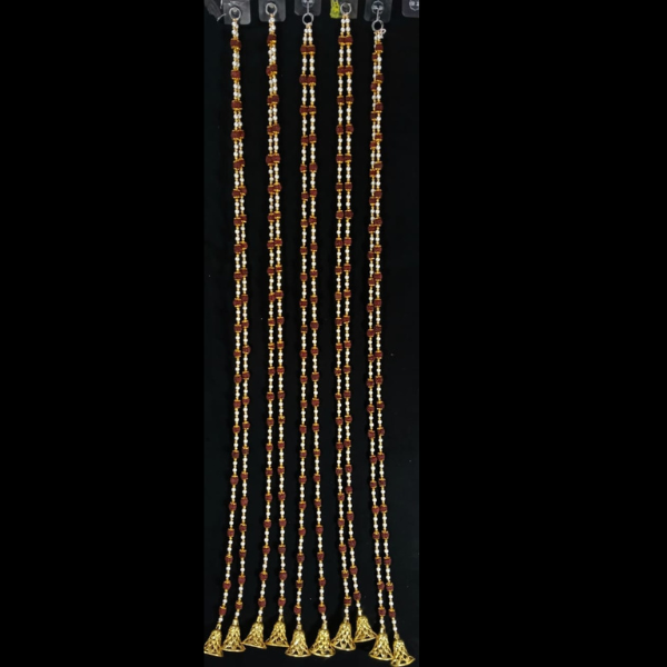 11072 {10 Pcs} Handmade Rudraksh LADI/TORAN/LATKAN for Diwali Decoration {5 Feet}