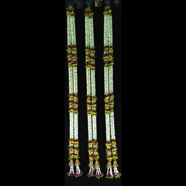 11125 {6 Pcs} Round Chakri Flowers for Decorating Home Bedroom/Traditional Design/Diwali/Wedding-Anniversary (5 feet)