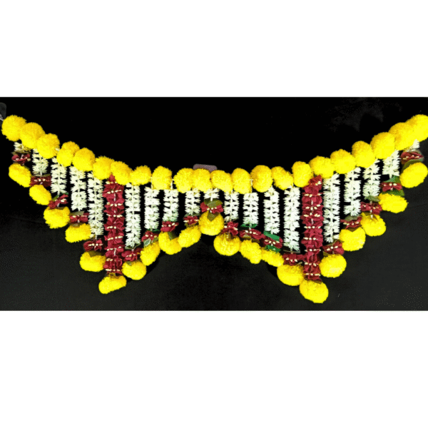 10933 Marigold Jasmine Door Toran Hanging Valance Marygold Garland Mantle Window Decor Bandarwal Puja Diwali Decoration Size-3.5 Feet *
