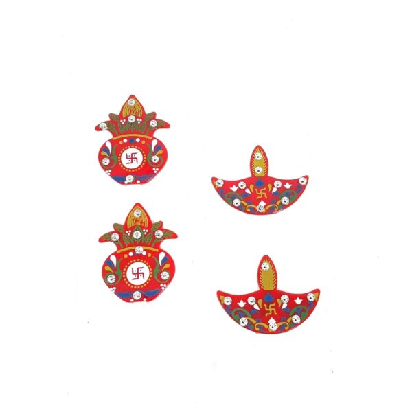 11013 Kalash, Diya Wall Sticker for Wall, Door, Diwali Decor
