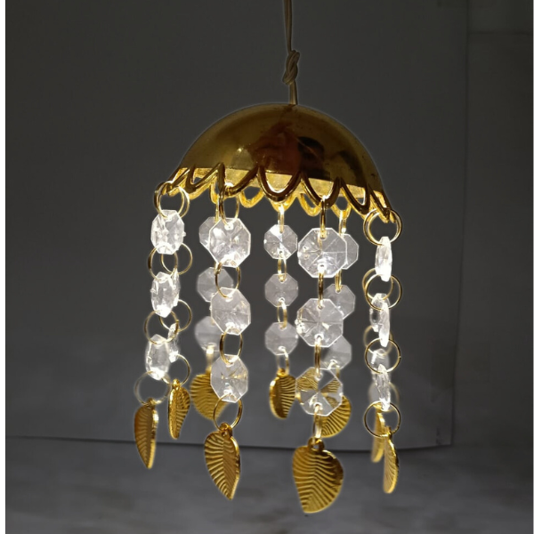 11047 Jhumer Multicolored Auto Changing RGB LED for Home Decorative Main Door & Window in Golden Body for Religious Place Diwali and Decoration, Festival, Party,