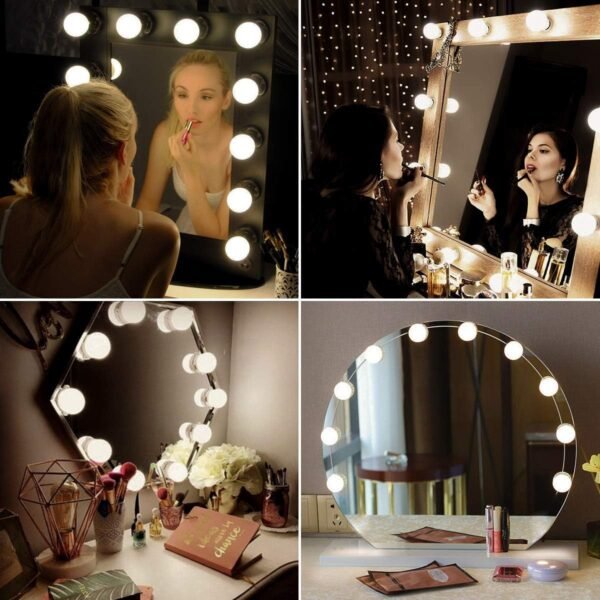 NC-A015 Vanity Lights for Mirror LED Hollywood Mirror Lights Adjustable Color & Brightness Length Make up Lights Mirror Light Stick on Mirror Lights for Makeup Dressing Table