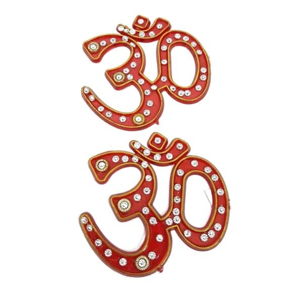 11005/ 2 Pcs of Small Om Sticker  Design for Festival,Wall Decoration,Car,Door,Temples Sticker