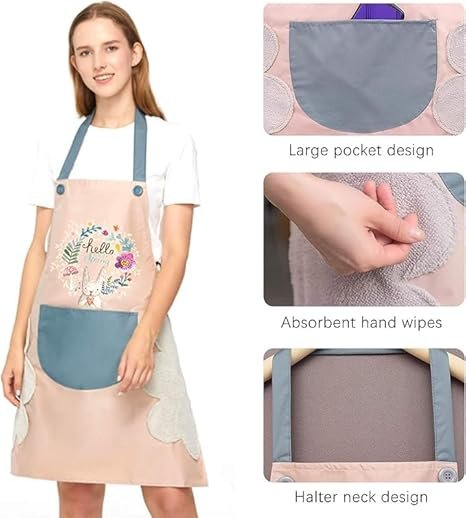 10998 Apron Cooking Kitchen Waterproof, Adjustable Chef Apron with Pockets for Home, Restaurant, Craft,  Coffee House, Suitable