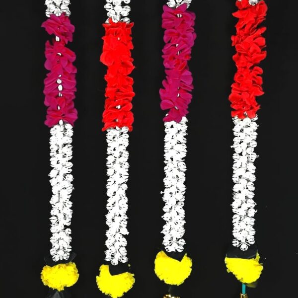 10970 {6 PCS} Artificial Flower Ladi Special Home Decorations items For Special Occasion Diwali, Navratri Pooja Home Decoration  Multicolour Ladi 5 Feet